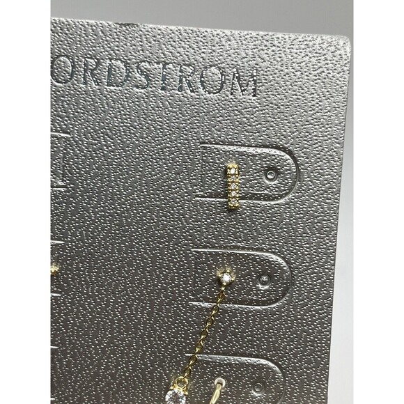 Nordstrom 6 Piece Mix Match Cubic Zirconia Moonstone Earring Set New - Picture 3 of 8